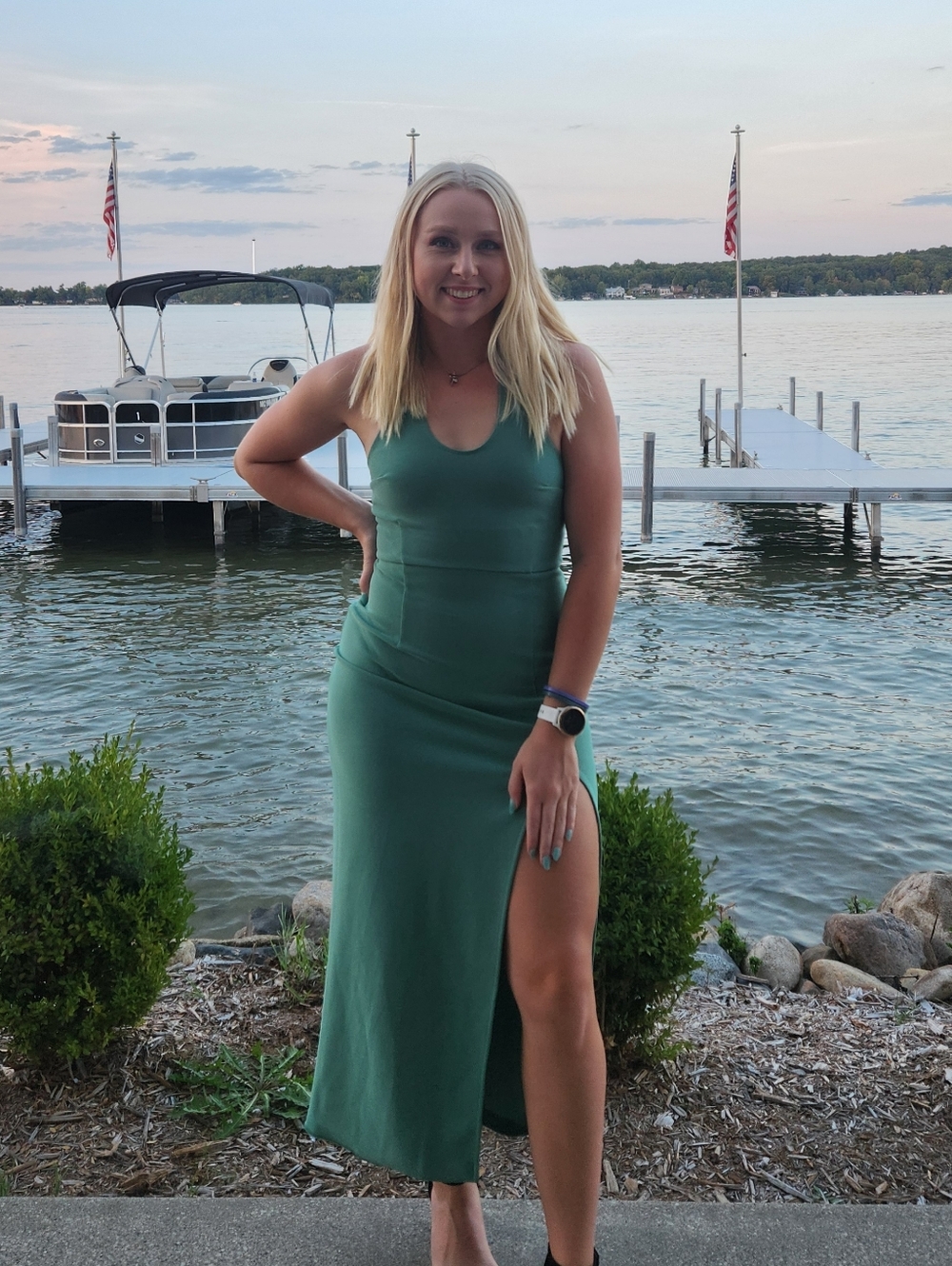 Sleek Sage Green Sleeveless Dress